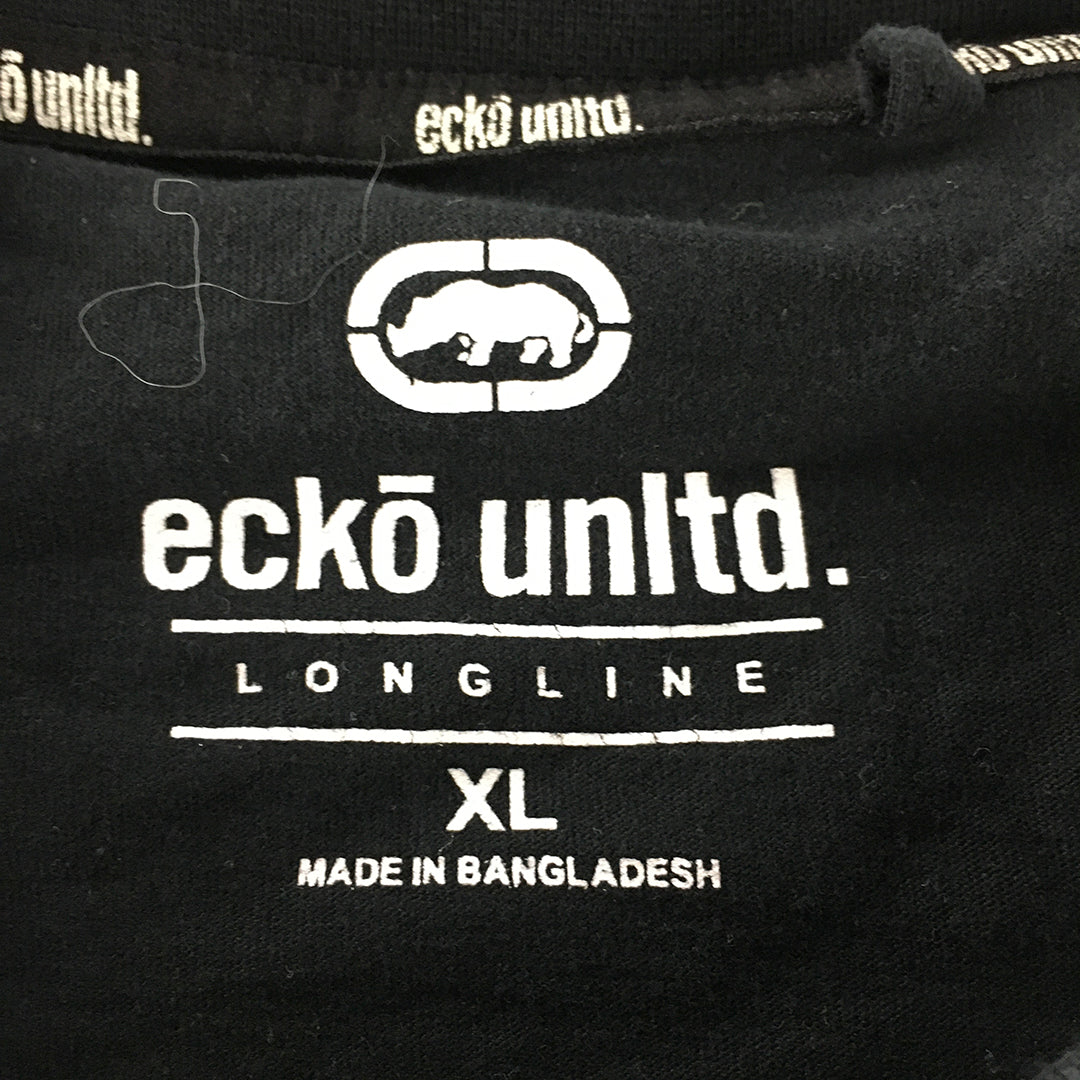 Ecko Unltd. Mens T-Shirt Size XL Black Logo Short Sleeve Crew Neck Tee