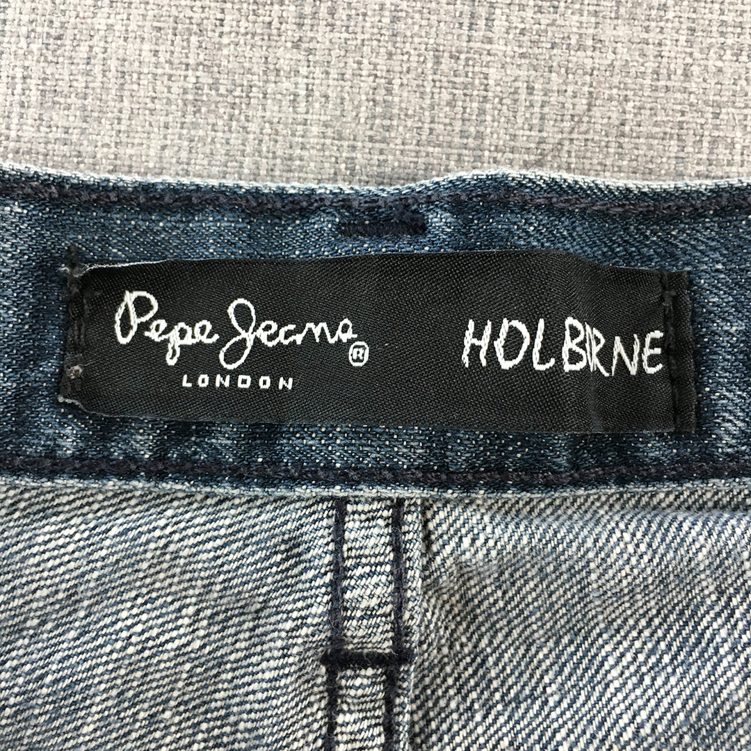 Pepe Jeans Mens Size 32 x 31 Blue Holborne Bootcut Pockets Denim