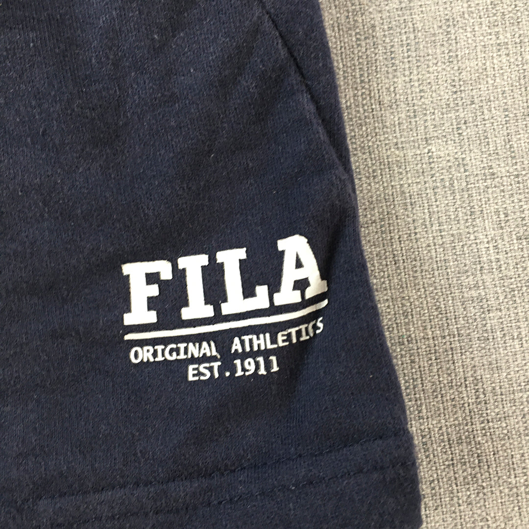 FILA Kids Boys Shorts Size 7 Navy Blue Drawstring Logo Pockets