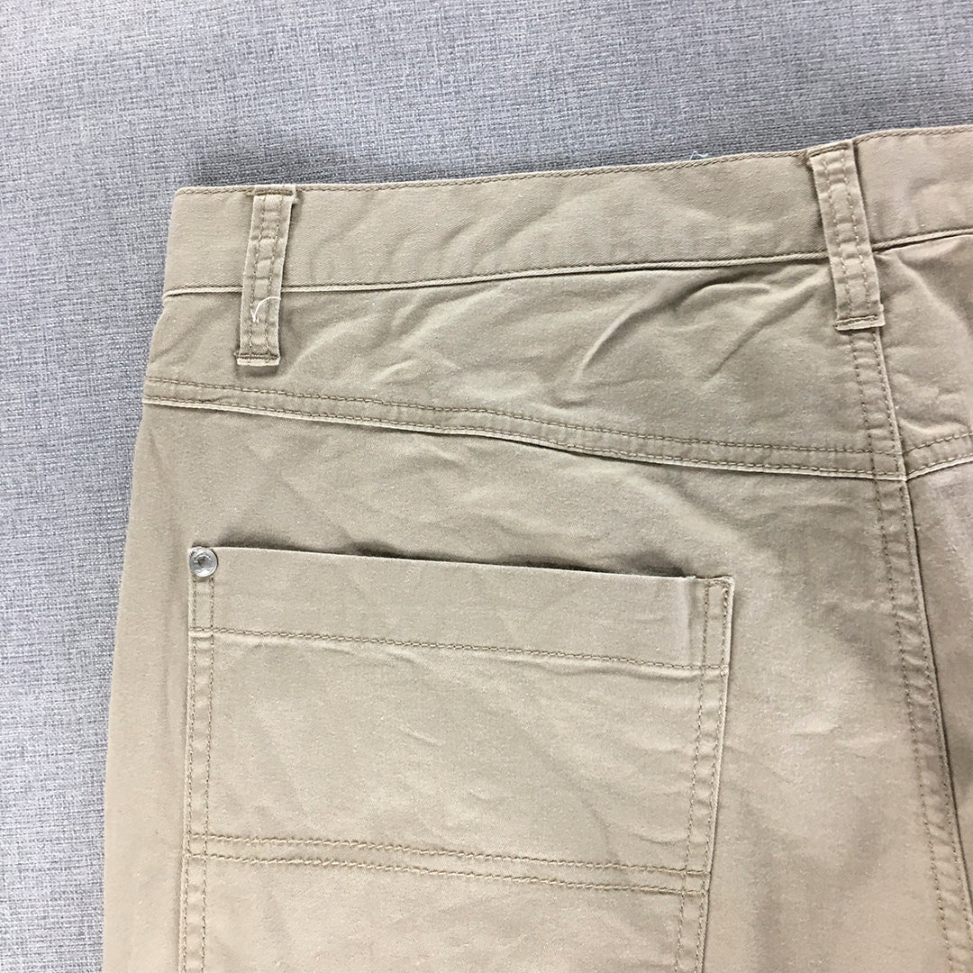 Giordano Mens Chino Pants Size 34 Brown Straight Leg Pockets