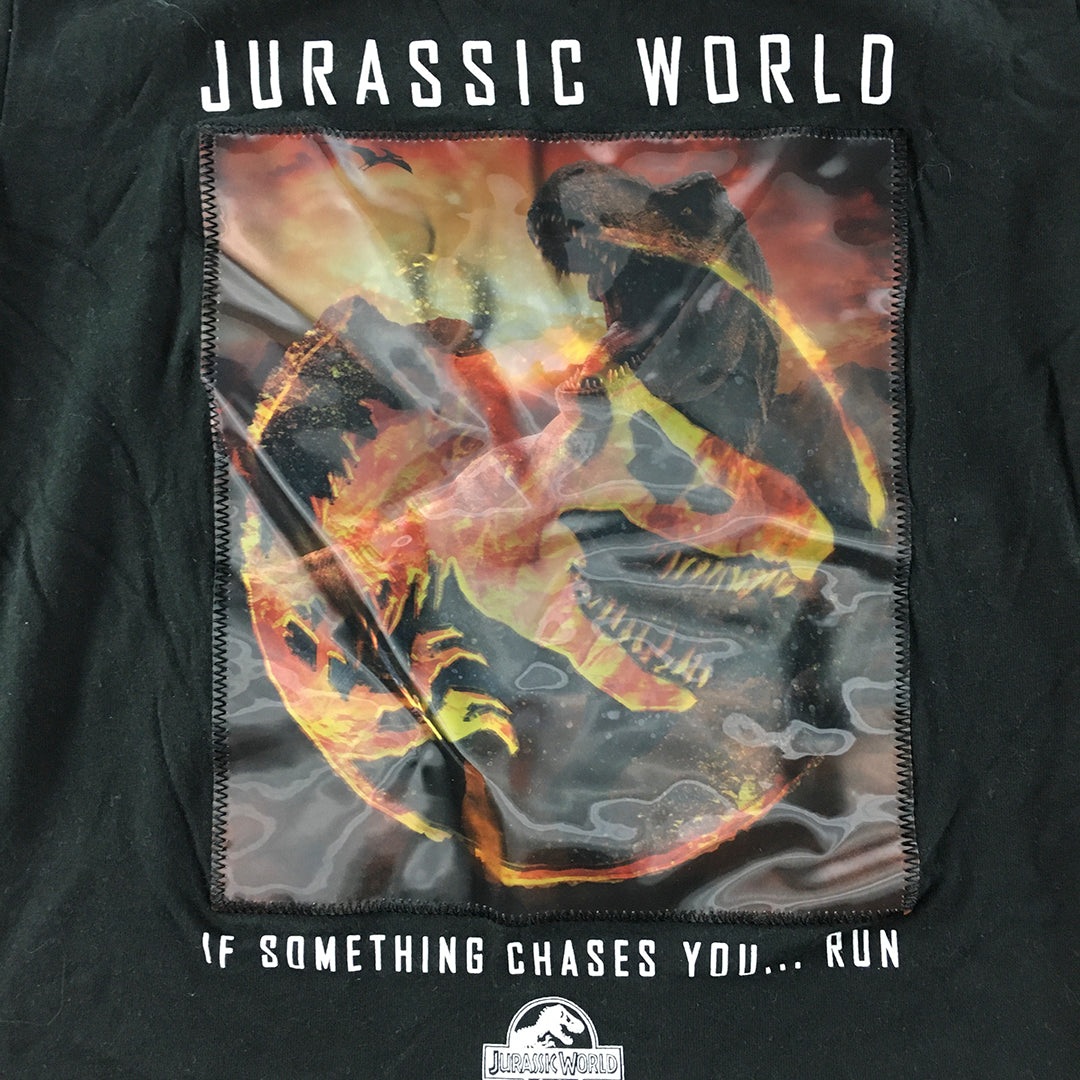 Jurassic World Kids Boys T-Shirt Size 7 Black Dinosaur Park Top