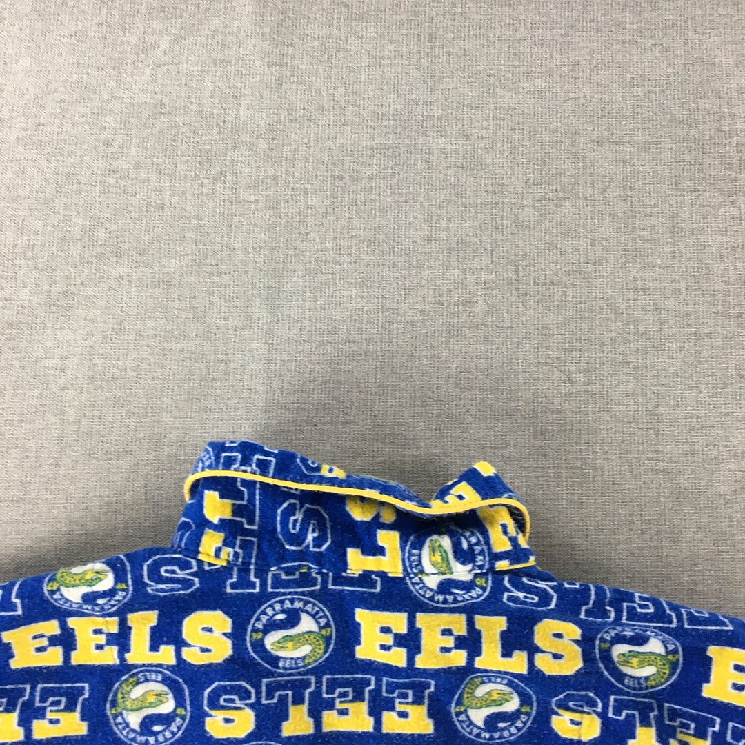 Parramatta Eels Womens Pajama Shirt Size L Blue NRL Rugby League Sleepwear