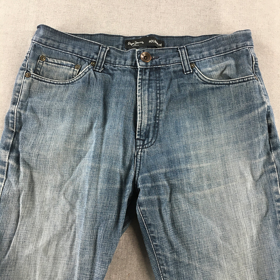 Pepe Jeans Mens Size 32 x 31 Blue Holborne Bootcut Pockets Denim