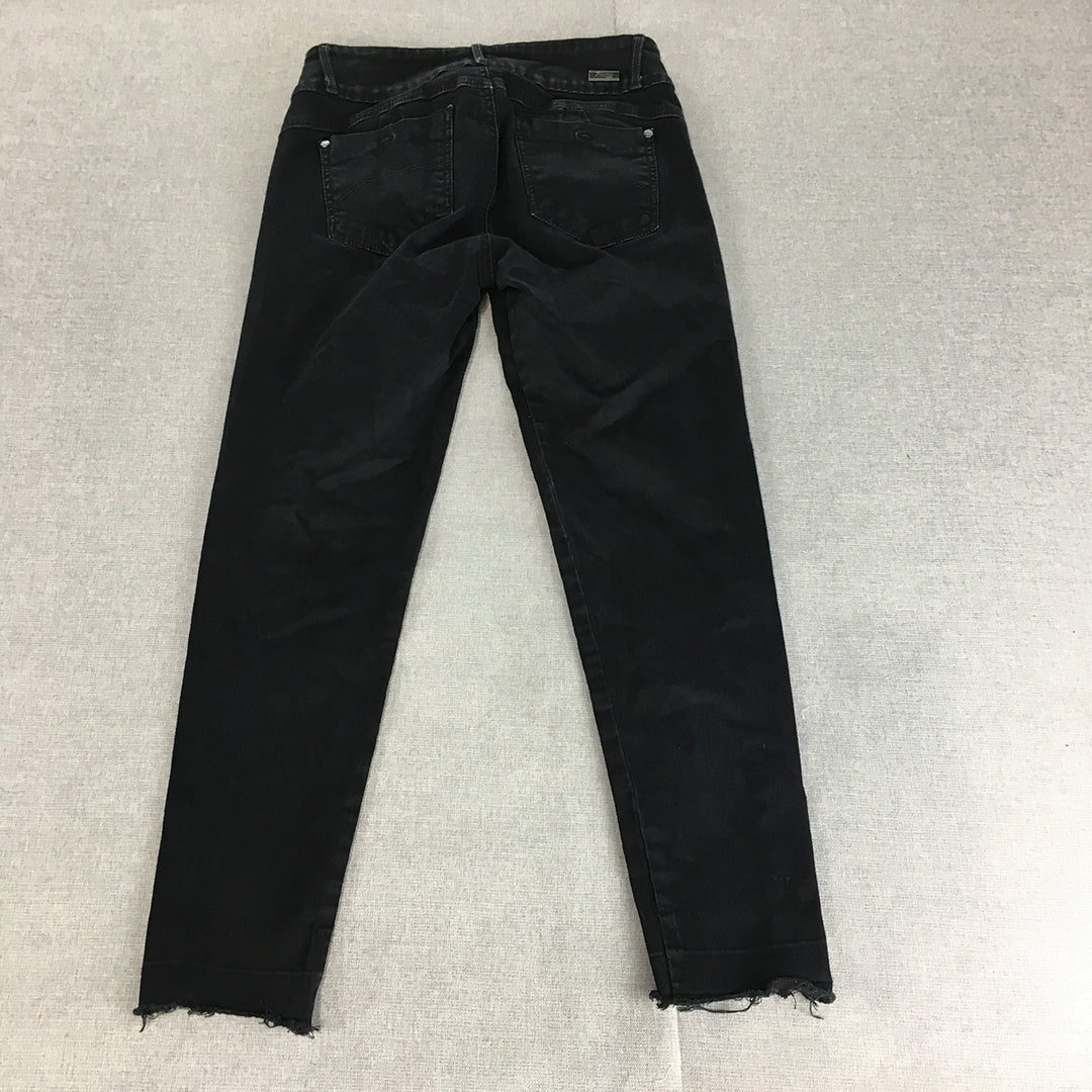 Fits Me Womens Skinny Jeans Size 26 Dark Wash Stretch Denim Button-Fly Crop