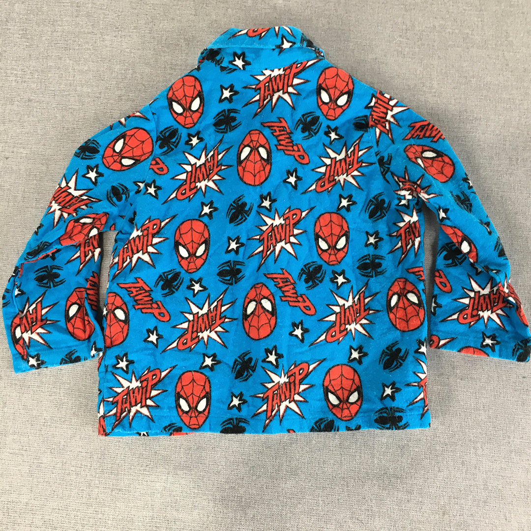 Marvel Spider-Man Kids Boys Shirt Size 2 Toddler Blue Pajama Top