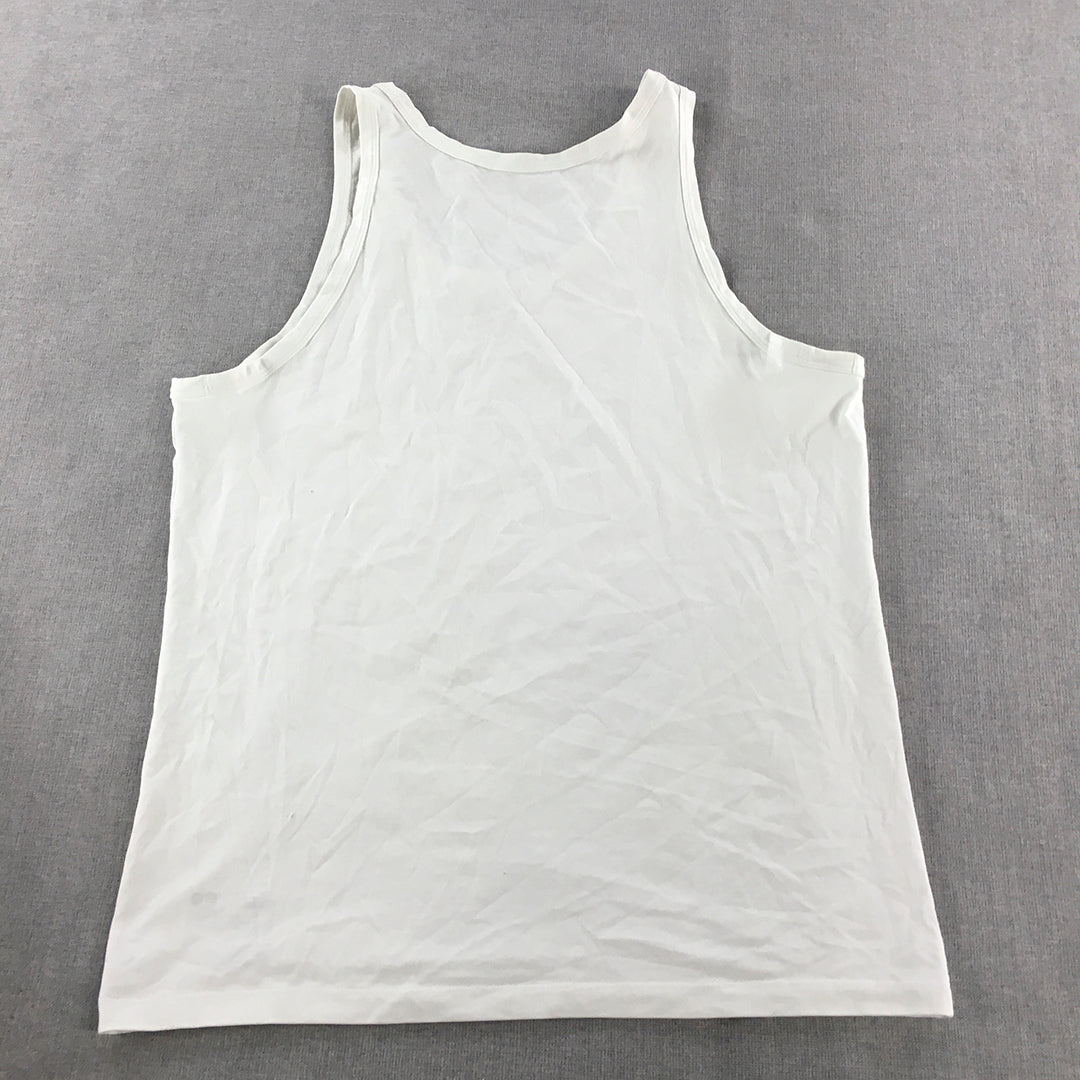 Uniqlo AIRism Mens Tank Top SIze L White Sleeveless Shirt