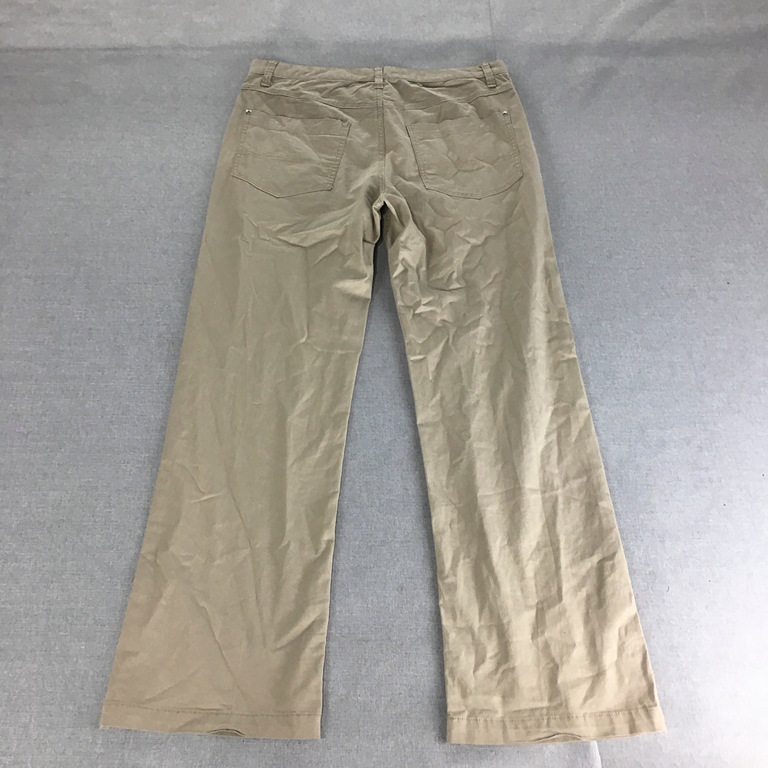 Giordano Mens Chino Pants Size 34 Brown Straight Leg Pockets