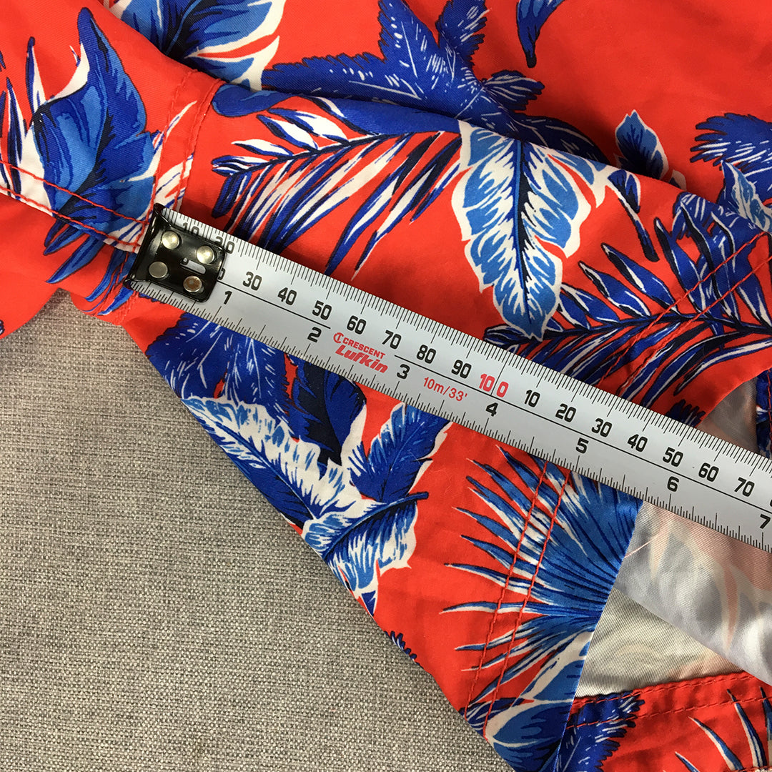 Superdry Mens Hawaiian Shorts Size 2XL Red Blue Floral Surf Beach Boardies