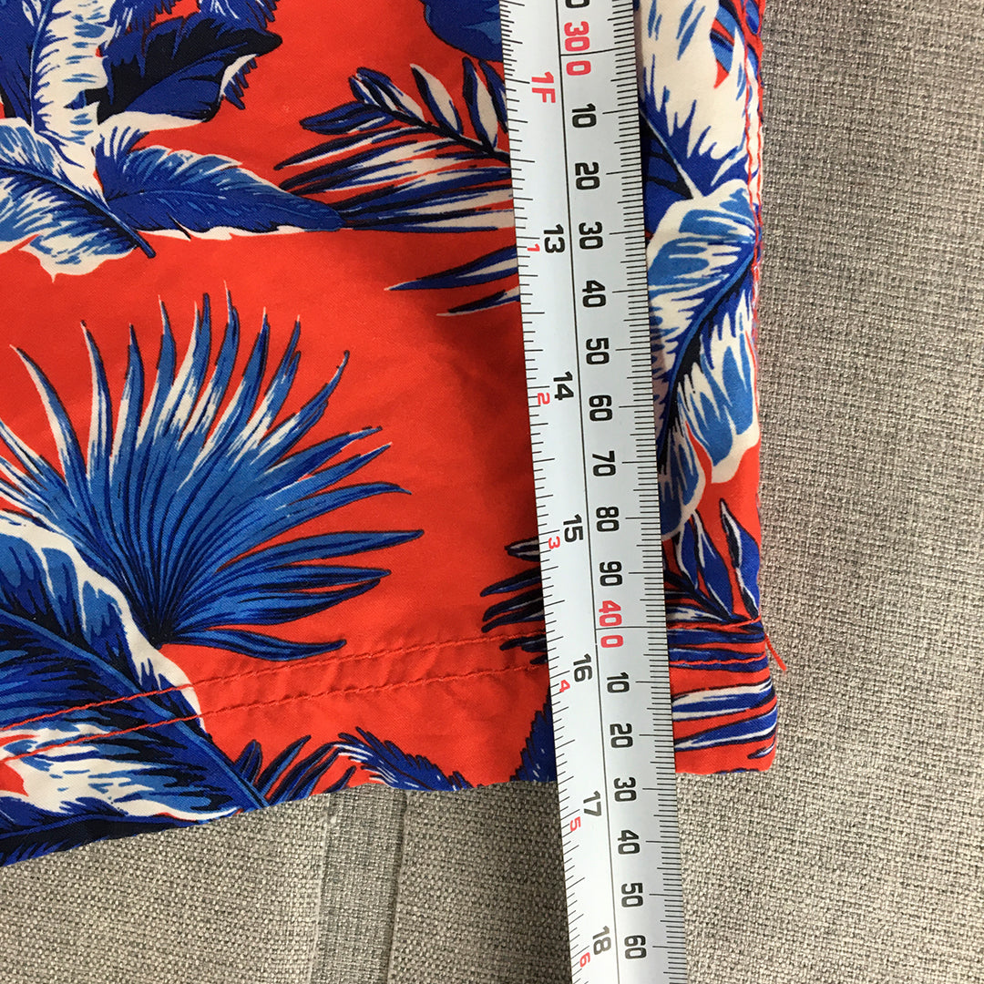 Superdry Mens Hawaiian Shorts Size 2XL Red Blue Floral Surf Beach Boardies