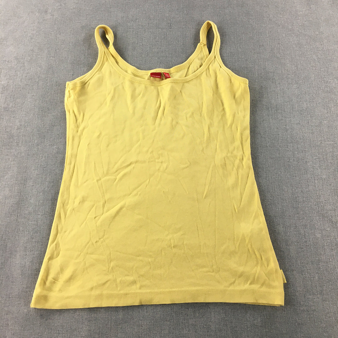 Esprit Womens Tank Top Size M Yellow Sleeveless Shirt