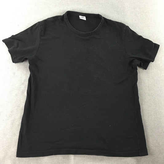 Zara Mens T-Shirt Size L Black Crew Neck Short Sleeve Tee