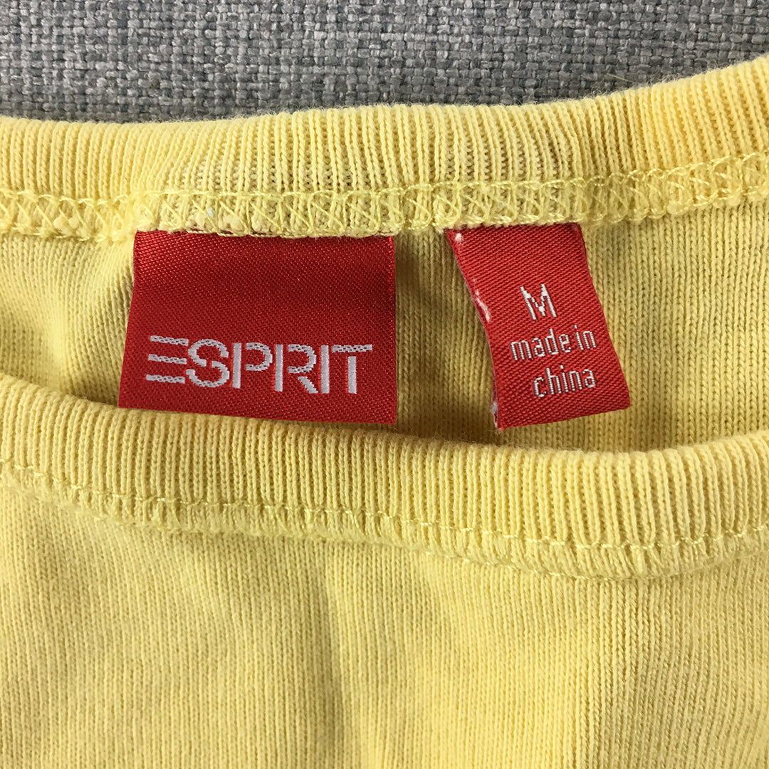 Esprit Womens Tank Top Size M Yellow Sleeveless Shirt