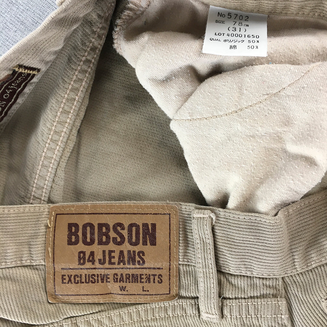 Bobson 04 Mens Jeans Size 30 x 30 Brown Corduroy Pockets Straight