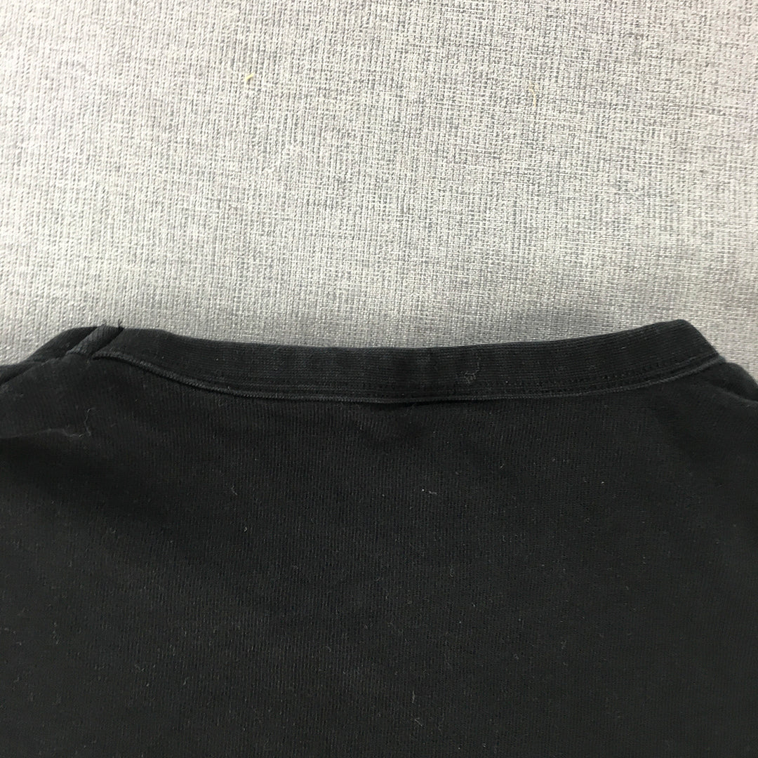 Zara Mens T-Shirt Size L Black Crew Neck Short Sleeve Tee