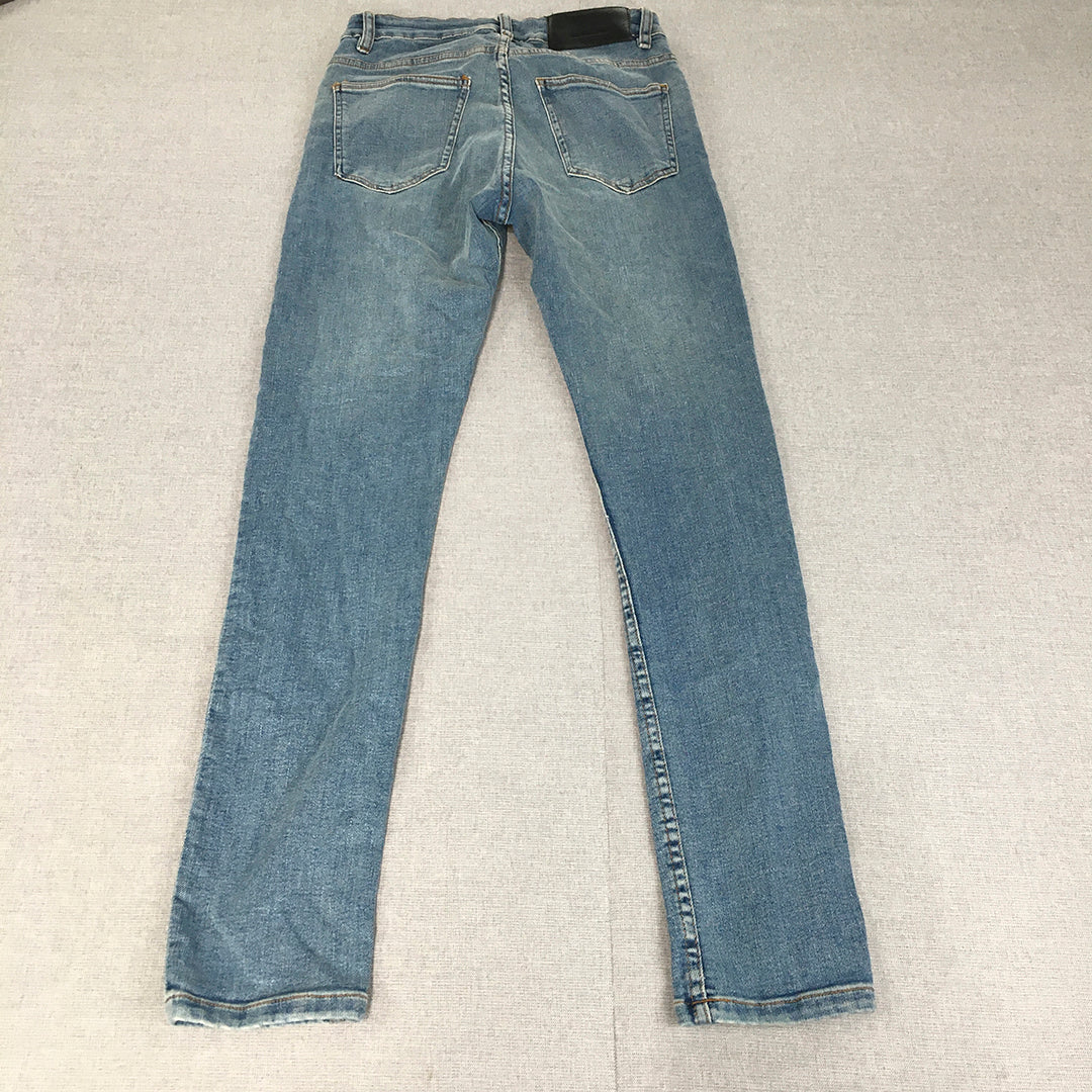 Zara Womens Skinny Jeans Size 29 Blue Light Wash Stretch Denim