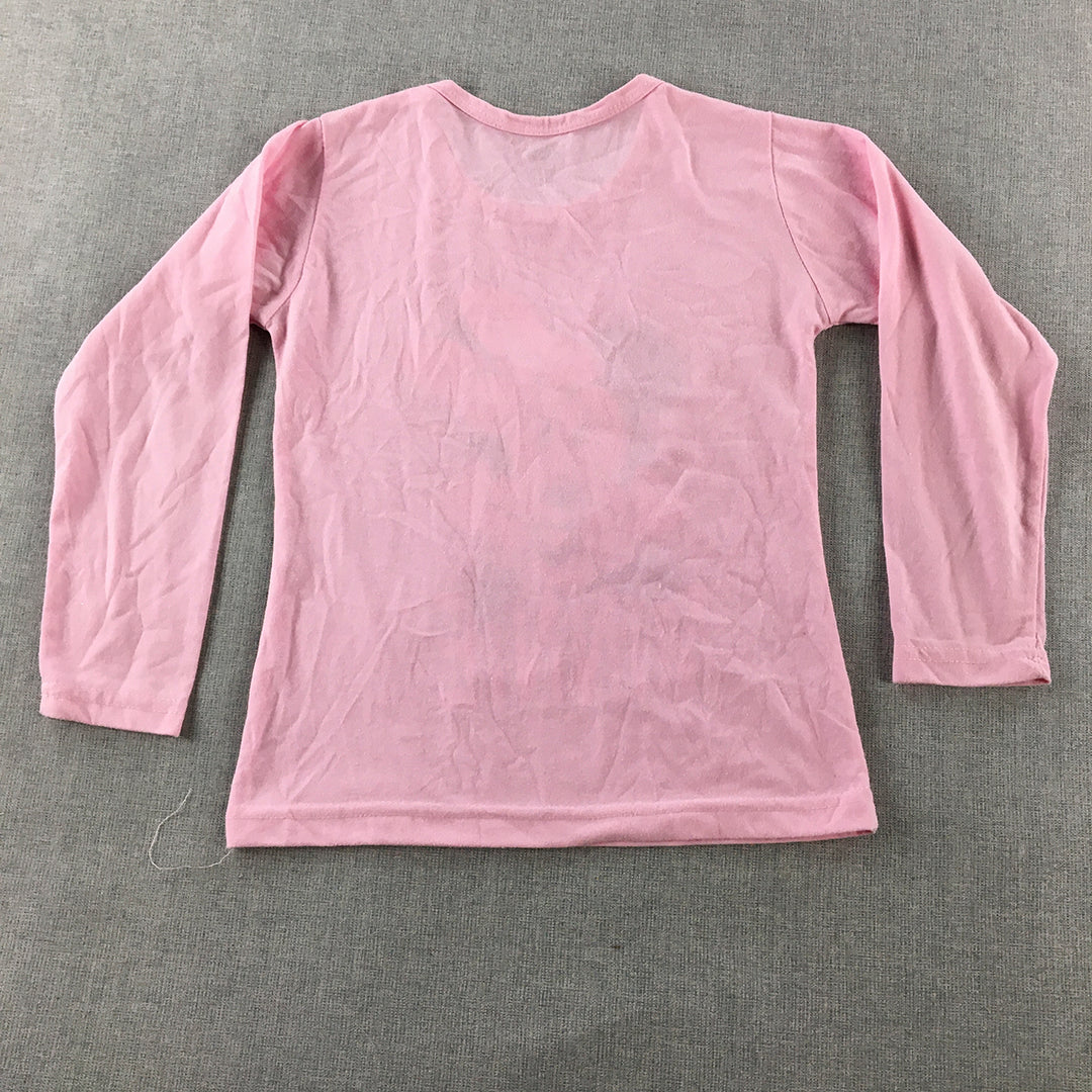 Disney Minnie Mouse Kids Girls Shirt Size 5 - 6 Years Pink Long Sleeve Top