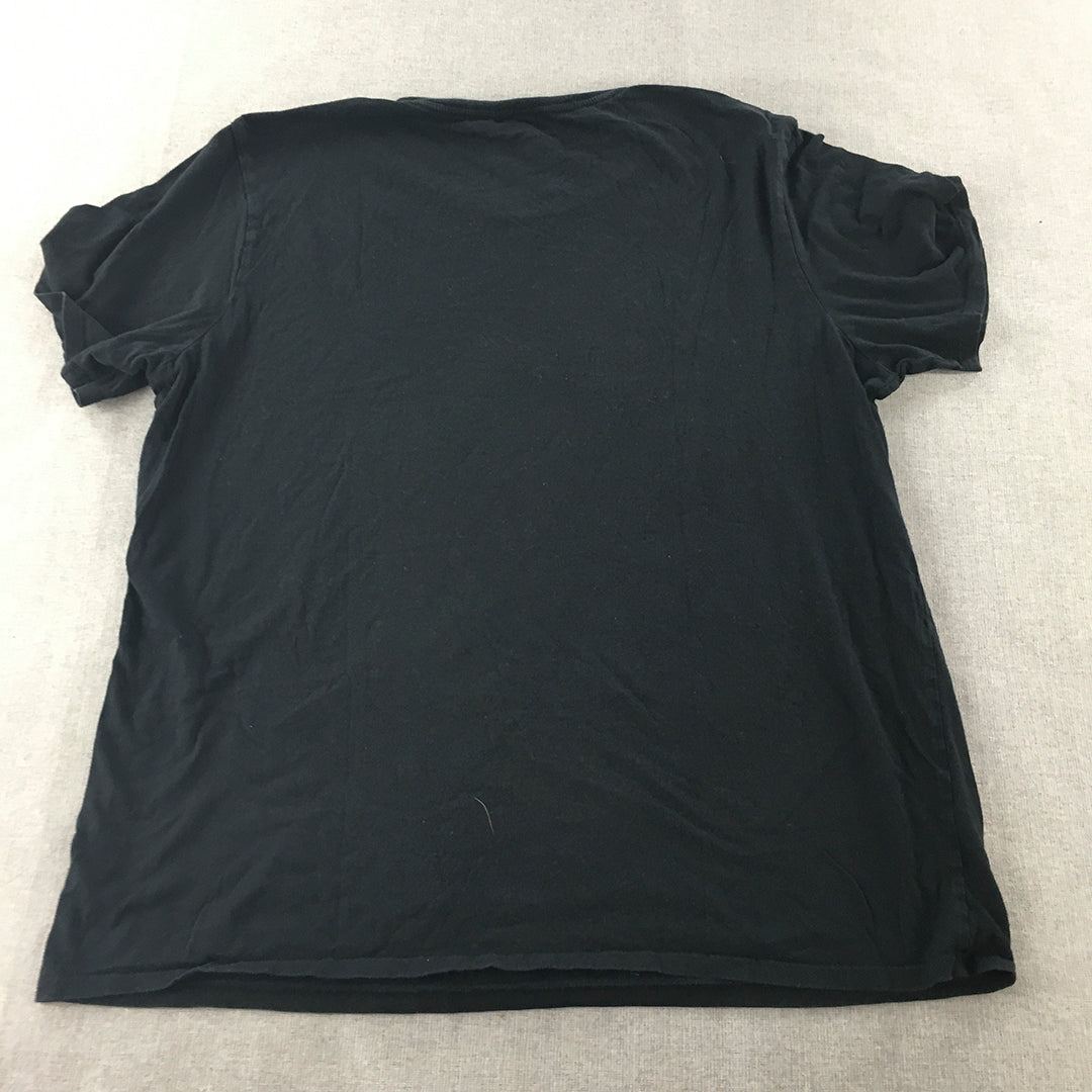 Lee T-Shirt Size 2XL Black Logo Short Sleeve Tee