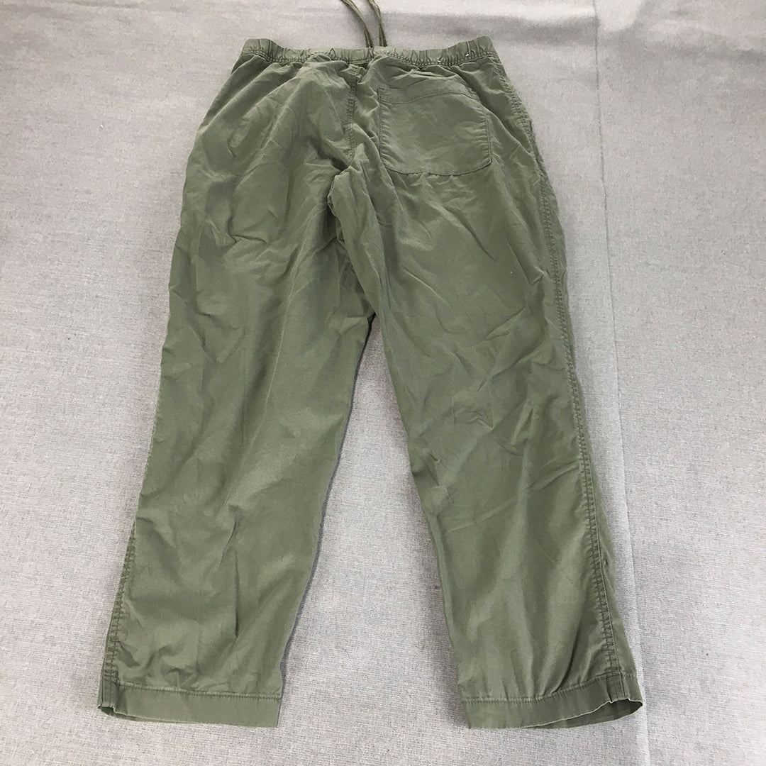 Uniqlo Mens Pants Size M Khaki Green Elastic Waist Drawstring