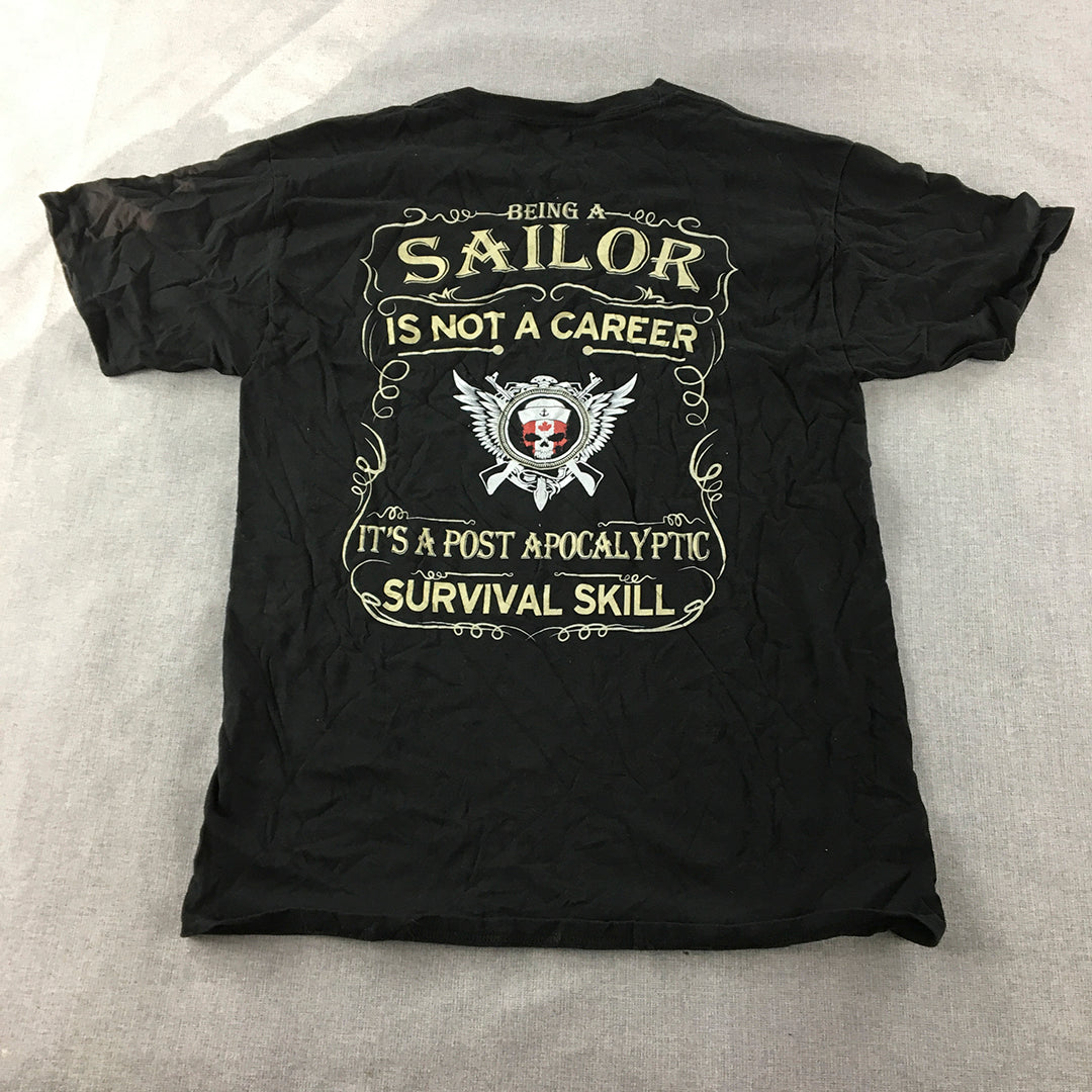 Sailor Canada Mens T-Shirt Size M Black Short Sleeve Tee