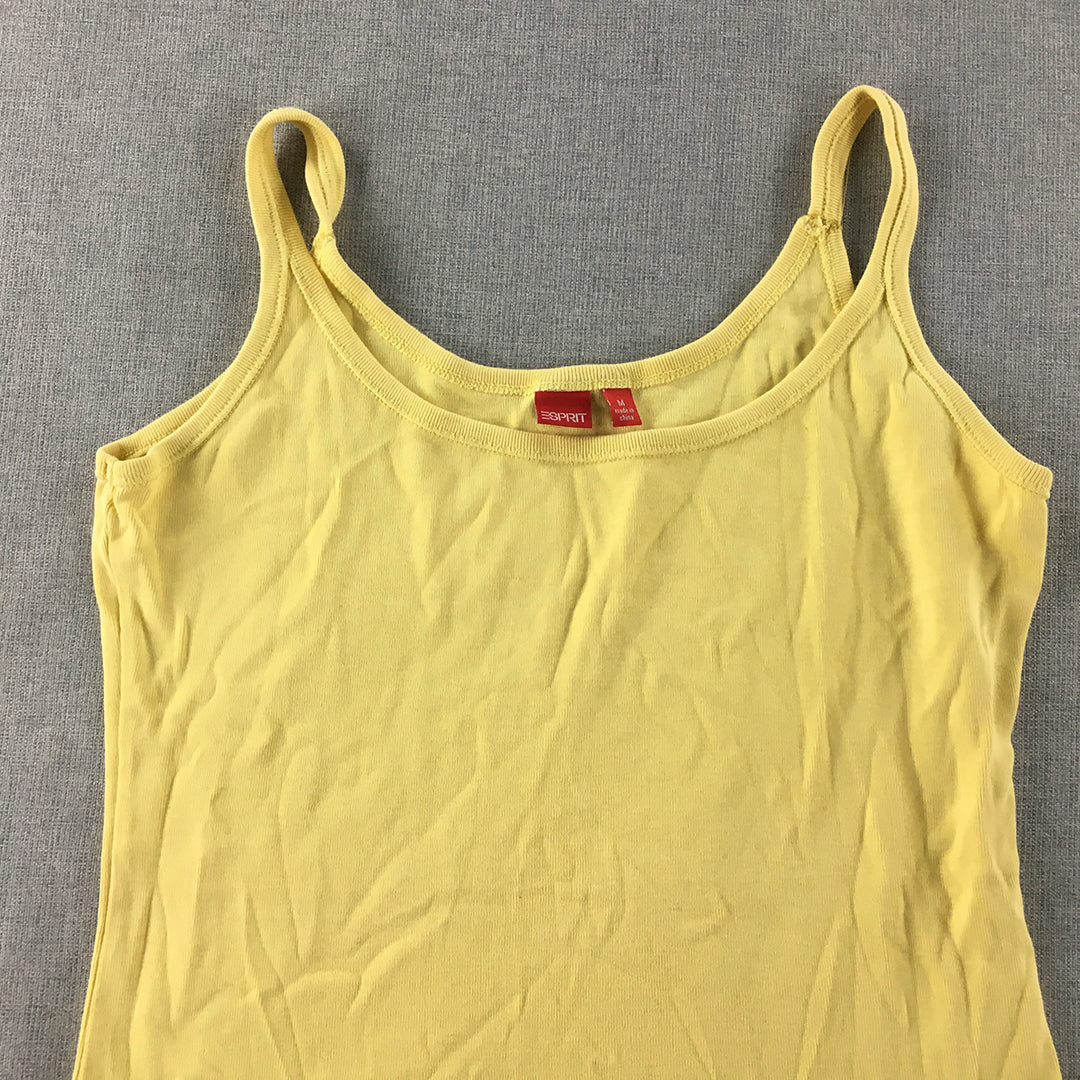 Esprit Womens Tank Top Size M Yellow Sleeveless Shirt