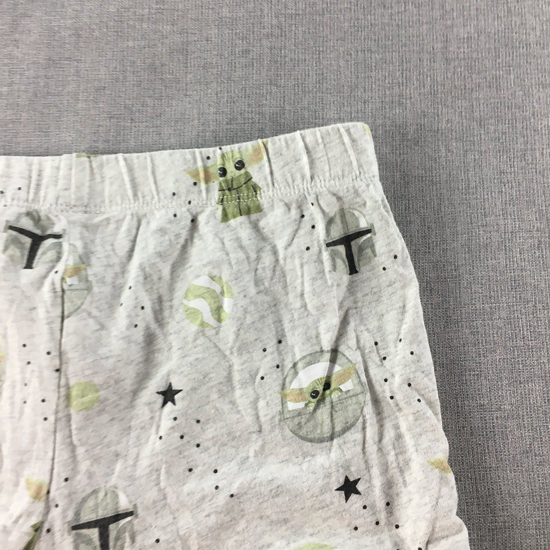 Star Wars Kids Pajama Shorts Size 10 Grey Baby Yoda Elastic Waist Sleepwear