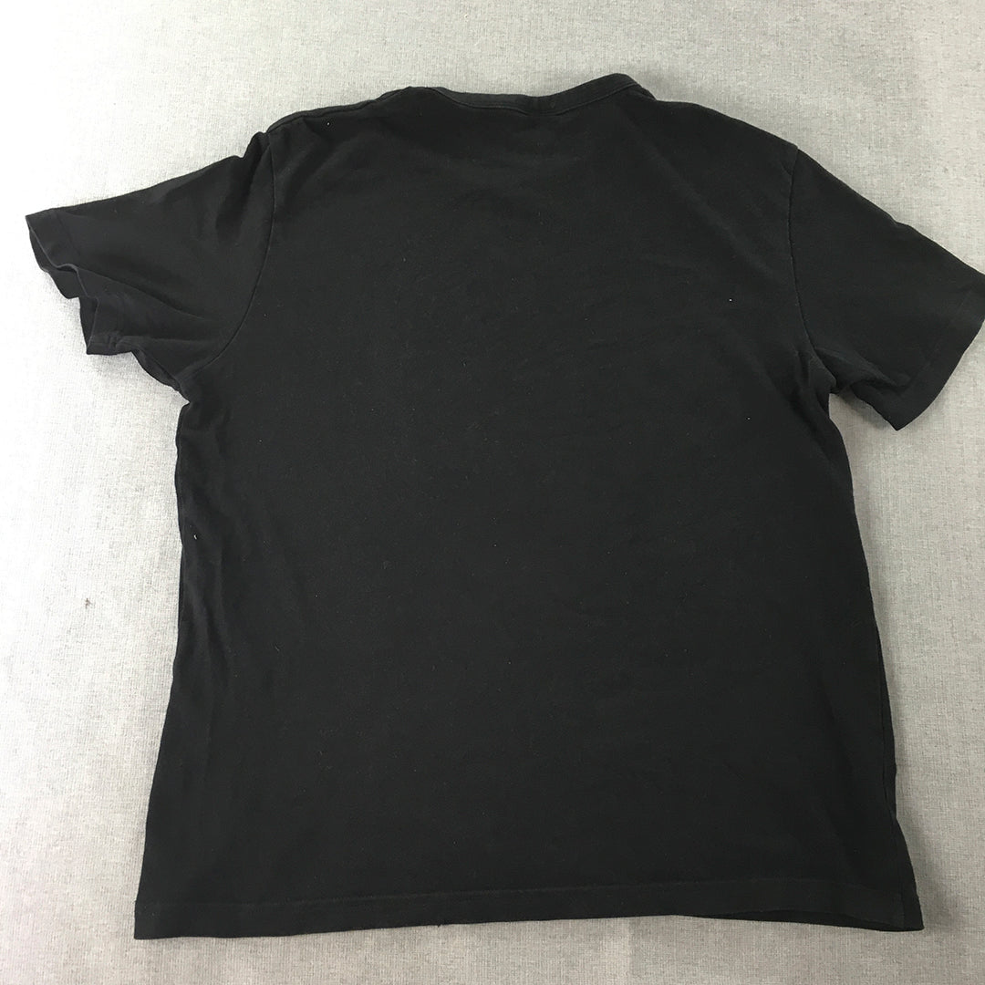 Zara Mens T-Shirt Size L Black Crew Neck Short Sleeve Tee