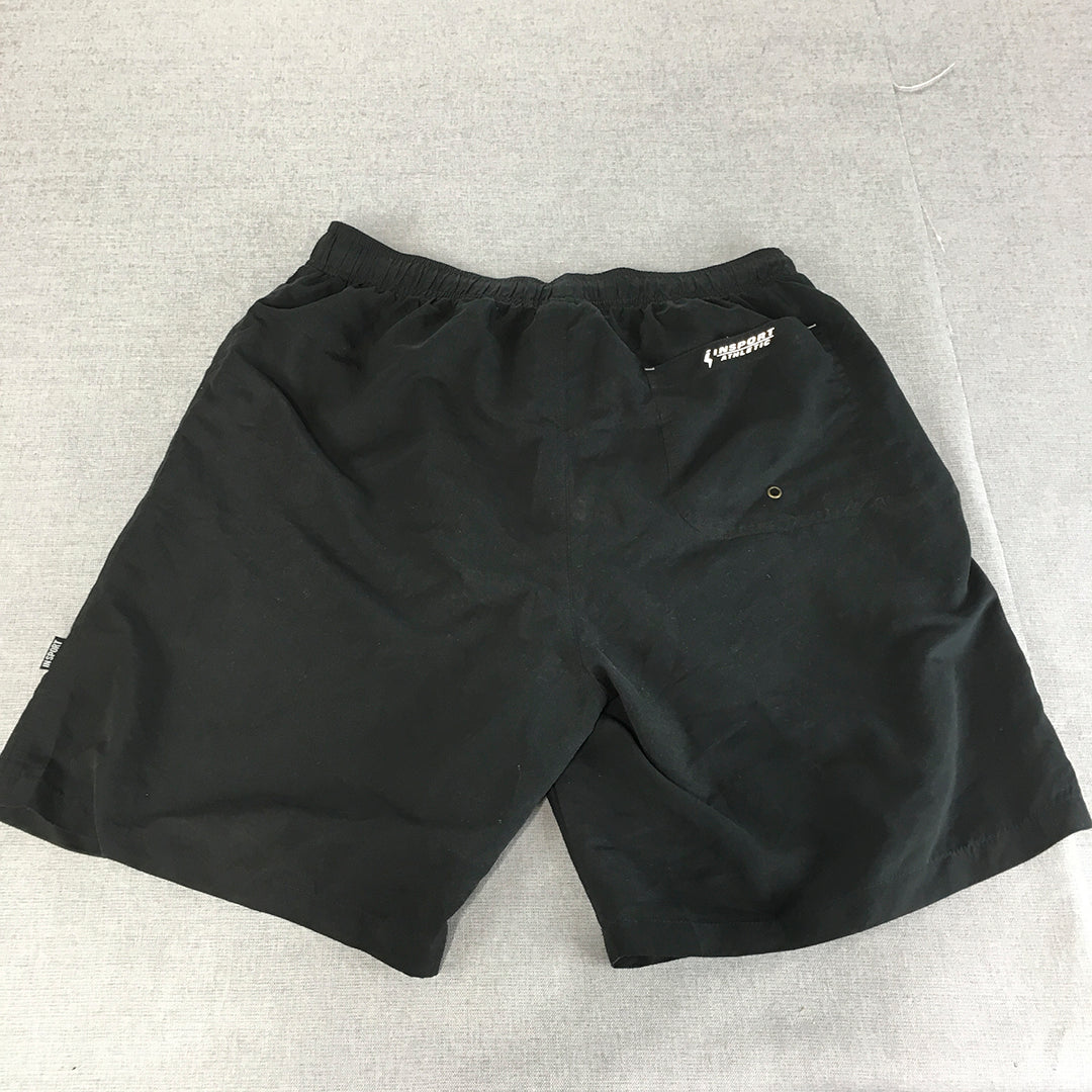 Insport Mens Shorts Size M Black Elastic Waist Pockets