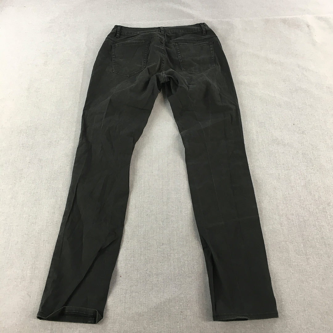 Witchery Womens Skinny Jeans Size 10 Black Dark Wash Stretch Denim