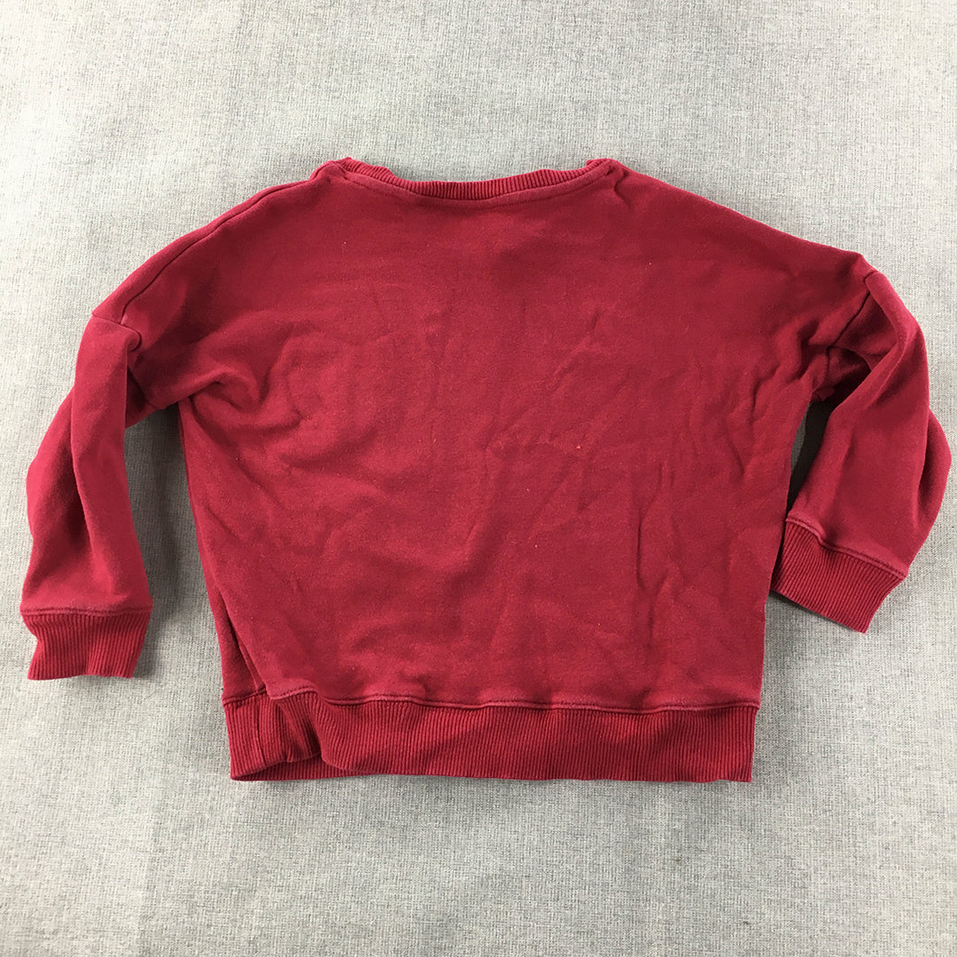 Rock Your Kid Girls Sweater Size 5 Red Crew Neck Pullover Jumper