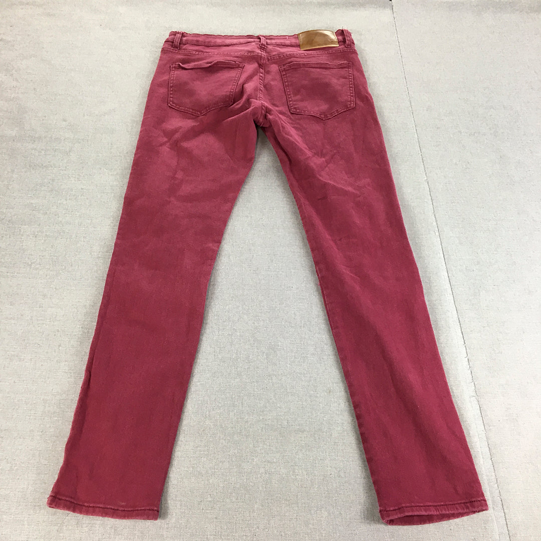 Waimea Mens Skinny Jeans Size 32 Red Stretch Denim