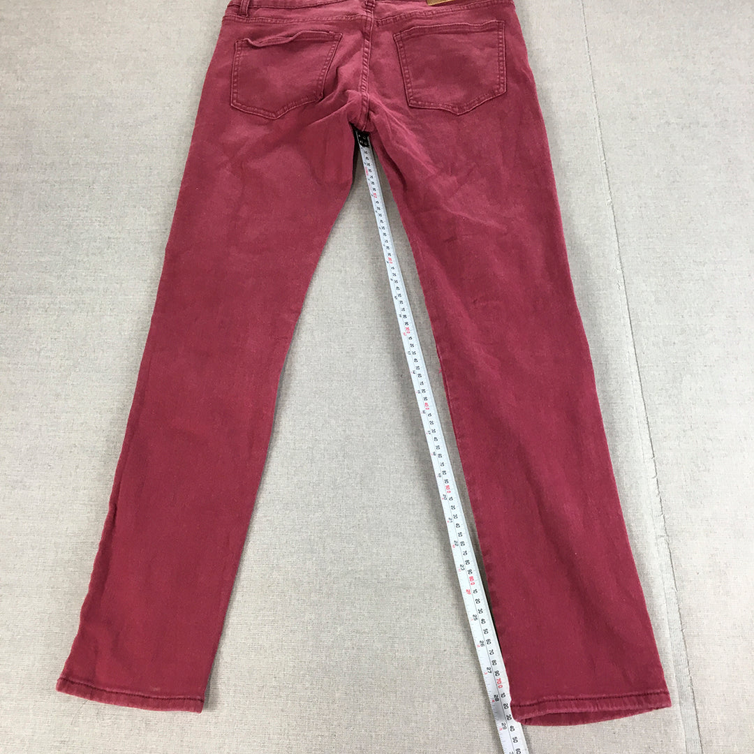 Waimea Mens Skinny Jeans Size 32 Red Stretch Denim