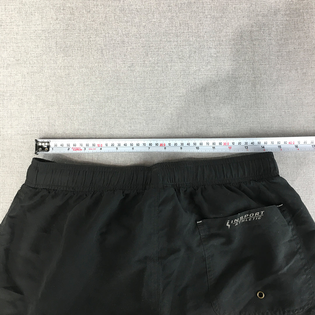 Insport Mens Shorts Size M Black Elastic Waist Pockets