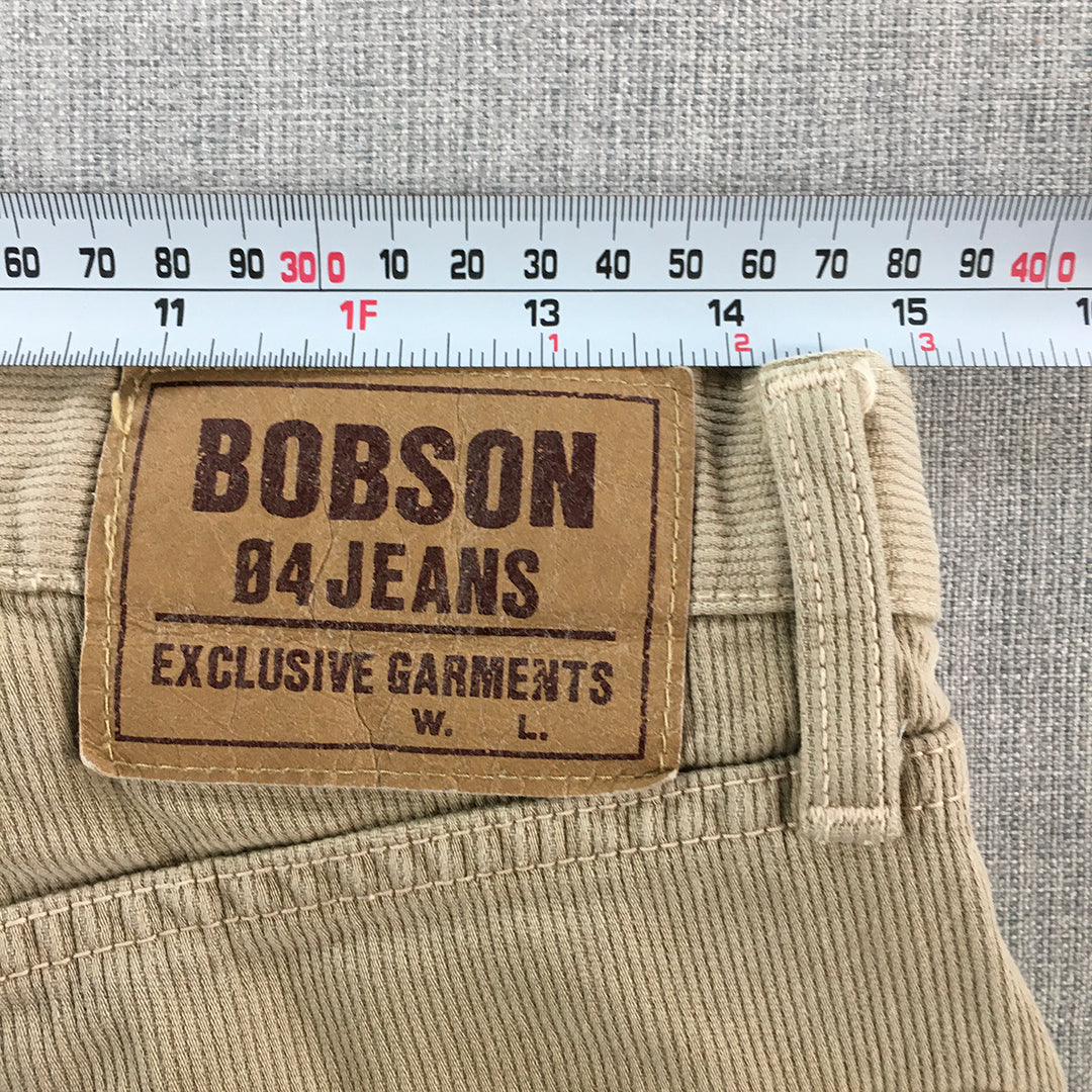 Bobson 04 Mens Jeans Size 30 x 30 Brown Corduroy Pockets Straight