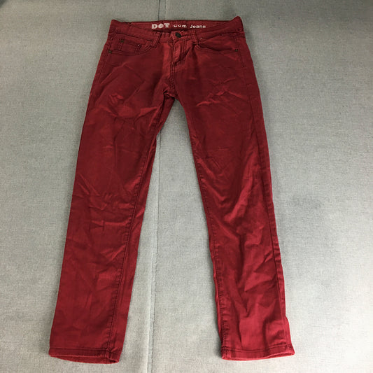 Dot Com Jeans Womens Size 29 (W29 x L28) Red Skinny Denim