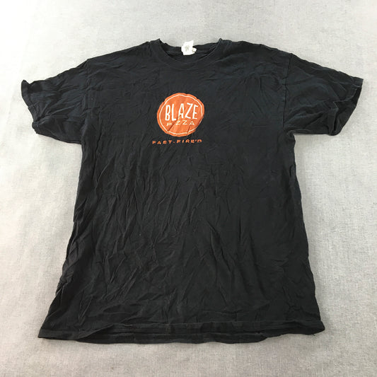 Blaze Pizza T-Shirt Adult Size L Black USA Chain Restaurant Short Sleeve Tee