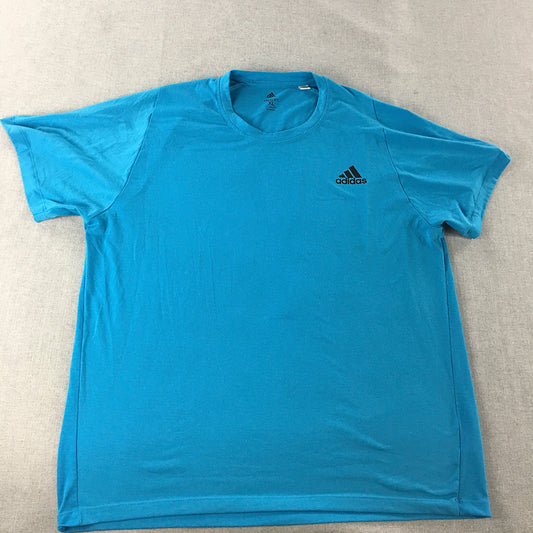 Adidas Freelift Mens T-Shirt Size XL Blue Logo Short Sleeve Crew Neck