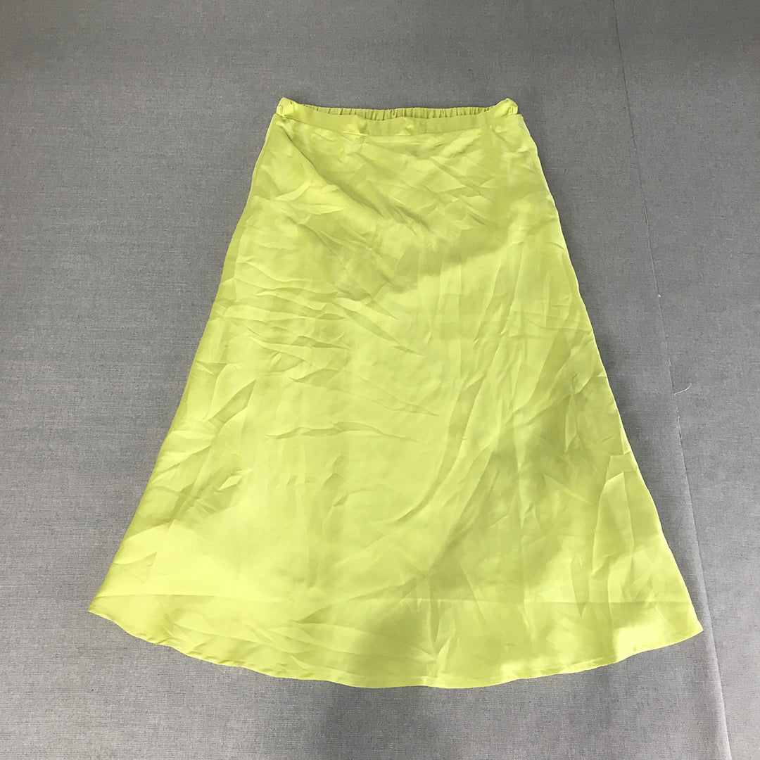 Double Zero Womens A-Line Skirt Mystical Medium Green Elastic Waist