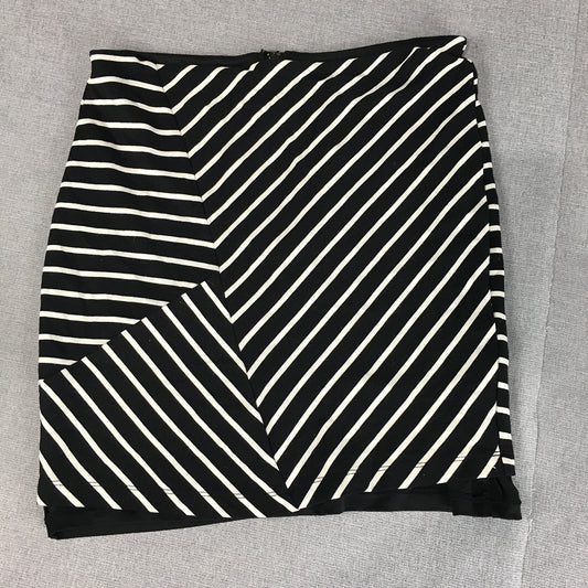 Forever New Womens Mini Skirt Size S Black Striped Back Zip