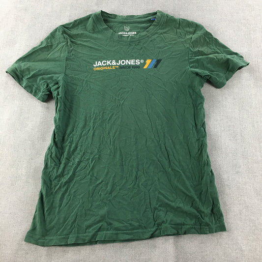 Jack & Jones Kids Boys T-Shirt Size 14 Years Green Logo Short Sleeve Top