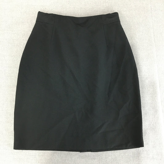 Vintage Bebe Womens 100% Wool Skirt Size 6 Black Pencil Straight Made In USA