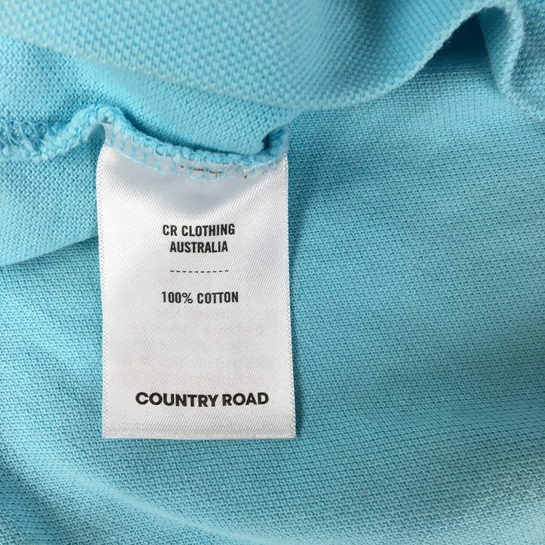 Country Road Mens Polo Shirt Size L Blue Collared Short Sleeve Rugby