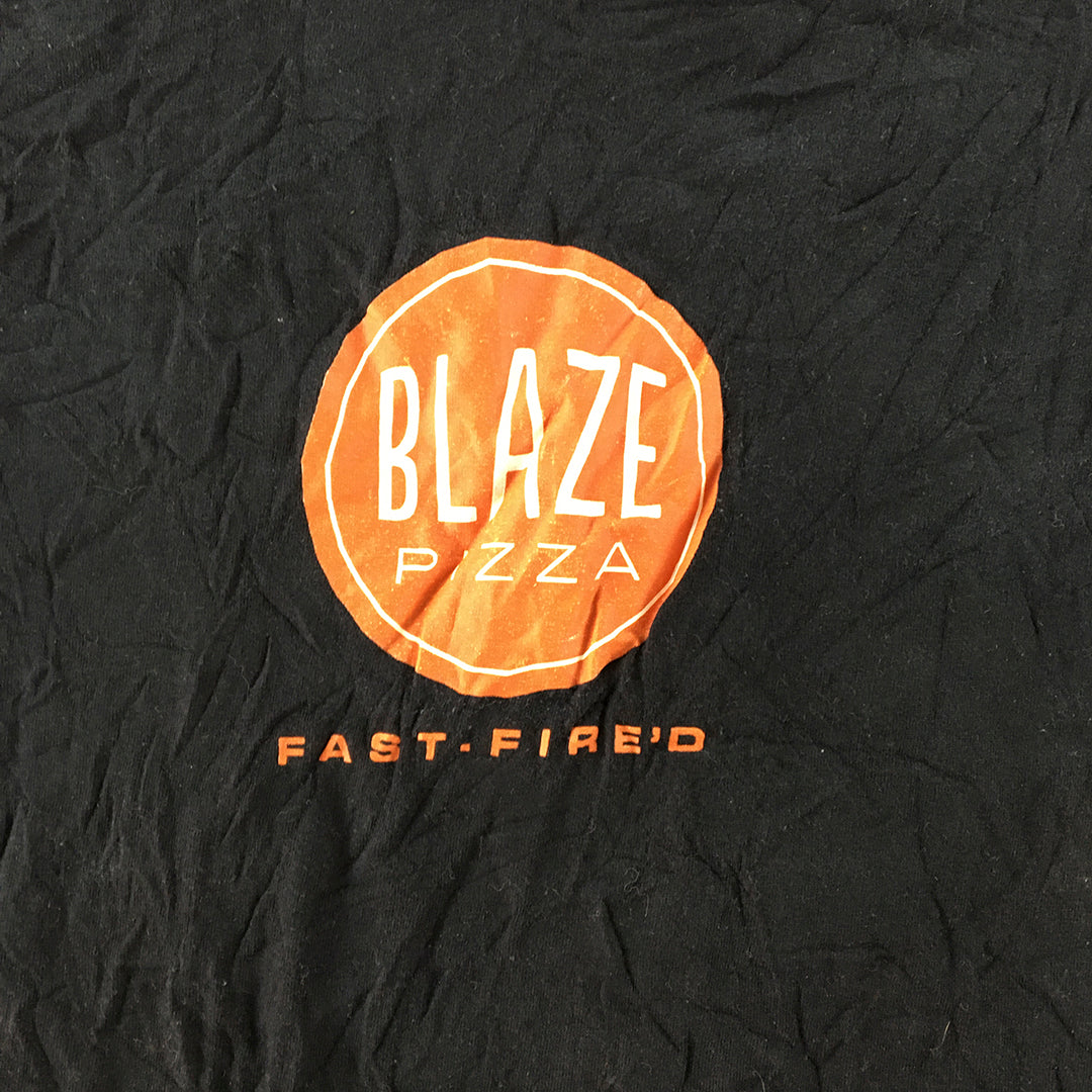 Blaze Pizza T-Shirt Adult Size L Black USA Chain Restaurant Short Sleeve Tee