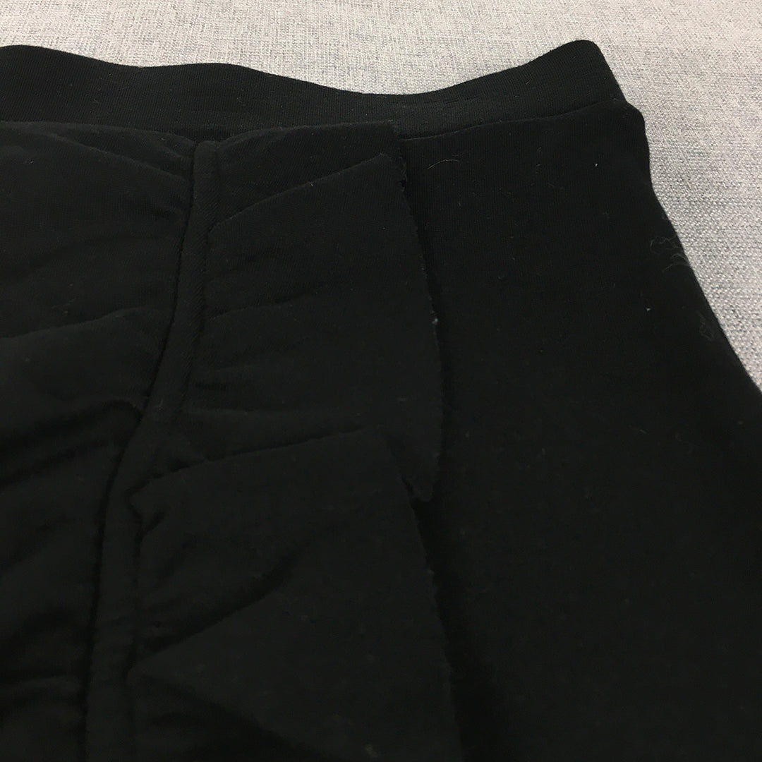 H&M Womens Mini Skirt Size S Black Ruched Straight Elastic Waist