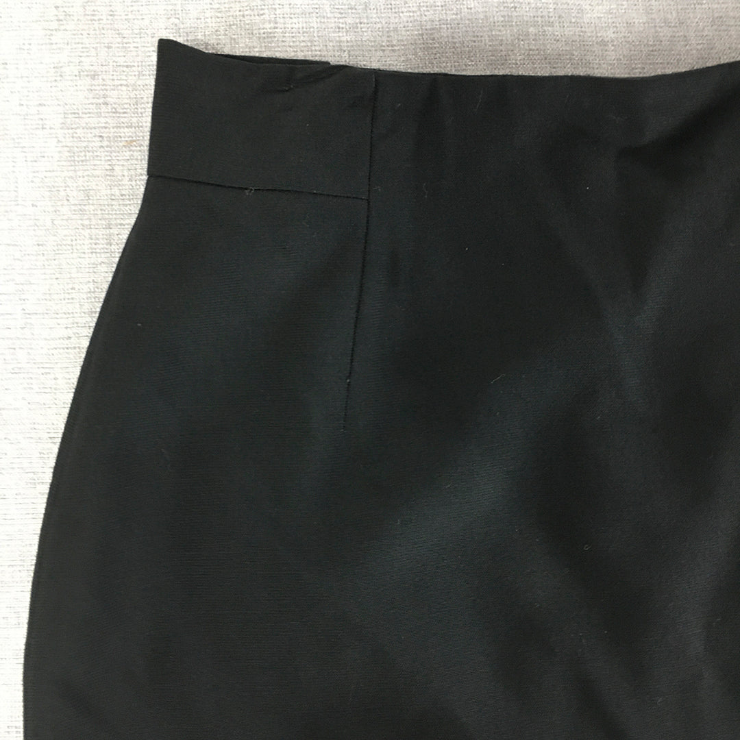 Vintage Bebe Womens 100% Wool Skirt Size 6 Black Pencil Straight Made In USA