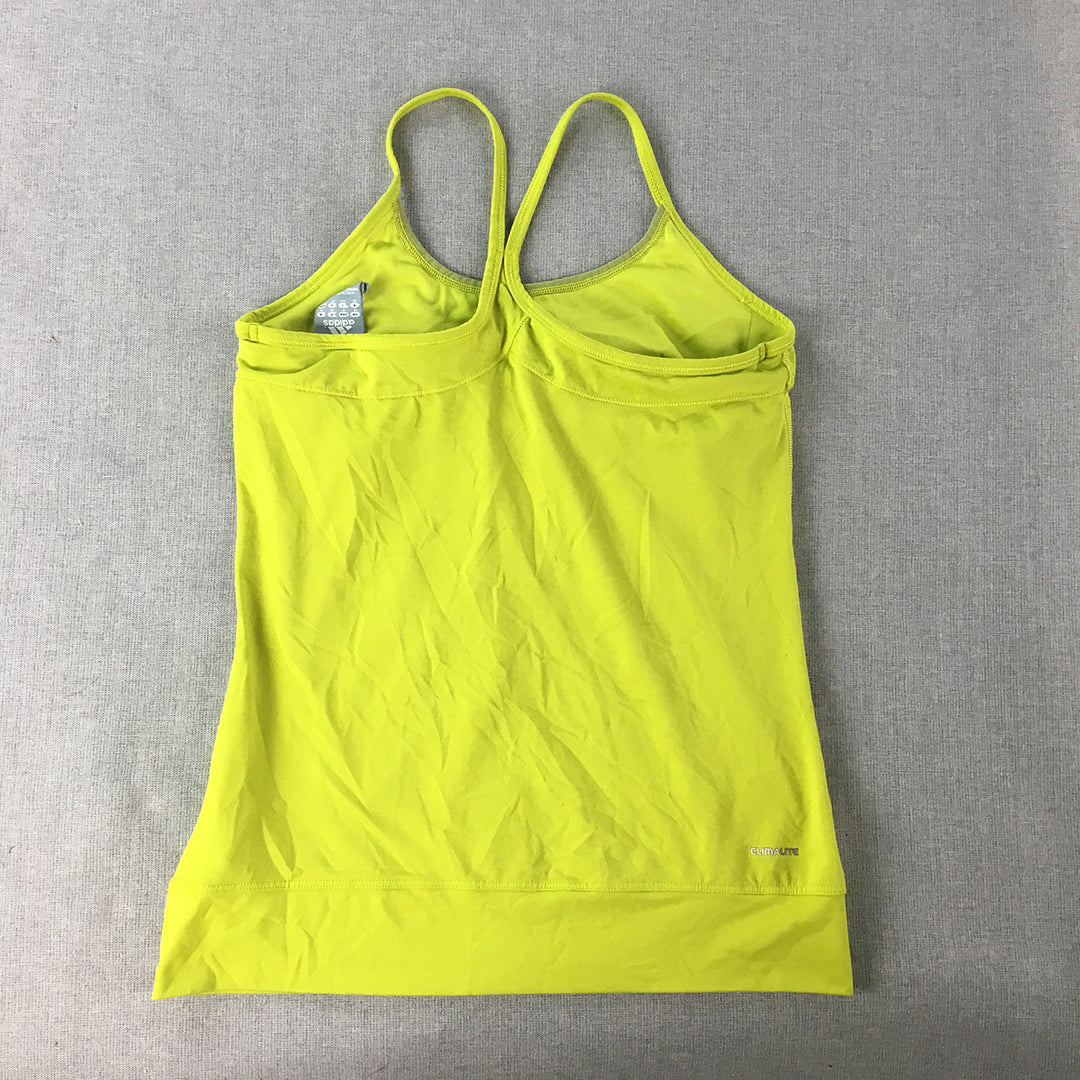 Adidas Womens Tank Top Size 10 Yellow Sleeveless Activewear Singlet Shirt