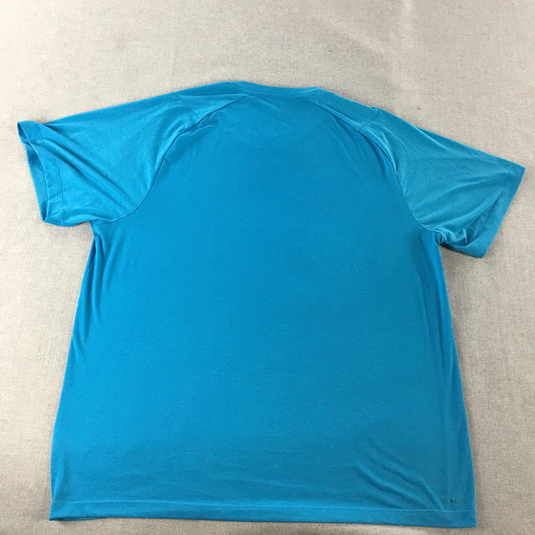 Adidas Freelift Mens T-Shirt Size XL Blue Logo Short Sleeve Crew Neck