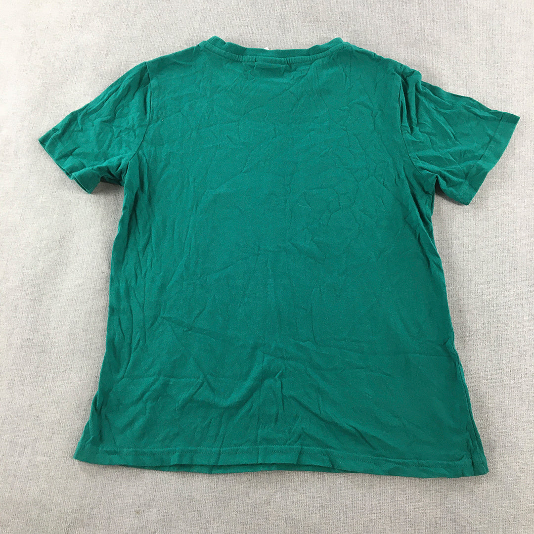 Minecraft Kids Boys T-Shirt Size 10 Green Christmas Short Sleeve Top