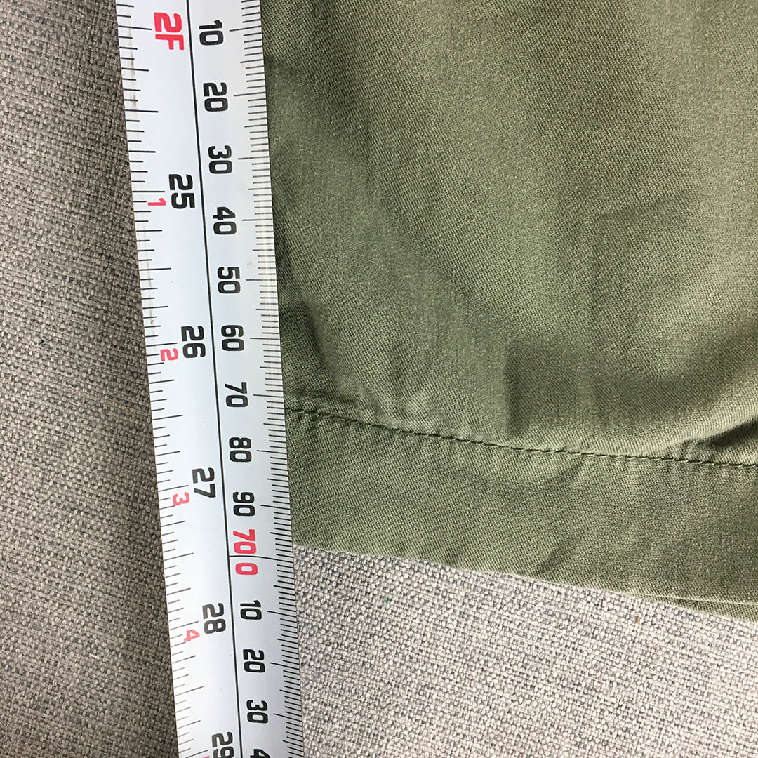 Uniqlo Mens Pants Size M Khaki Green Elastic Waist Drawstring