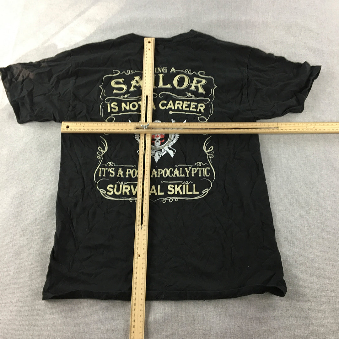 Sailor Canada Mens T-Shirt Size M Black Short Sleeve Tee