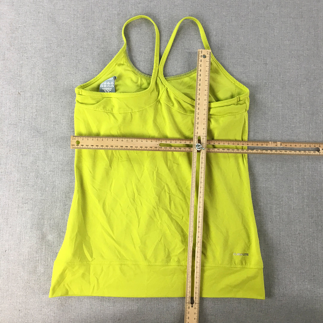 Adidas Womens Tank Top Size 10 Yellow Sleeveless Activewear Singlet Shirt